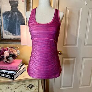 New Balance Racerback Sports Tank‎ Top Size SMALL Pink Purple Stripe NWOT
